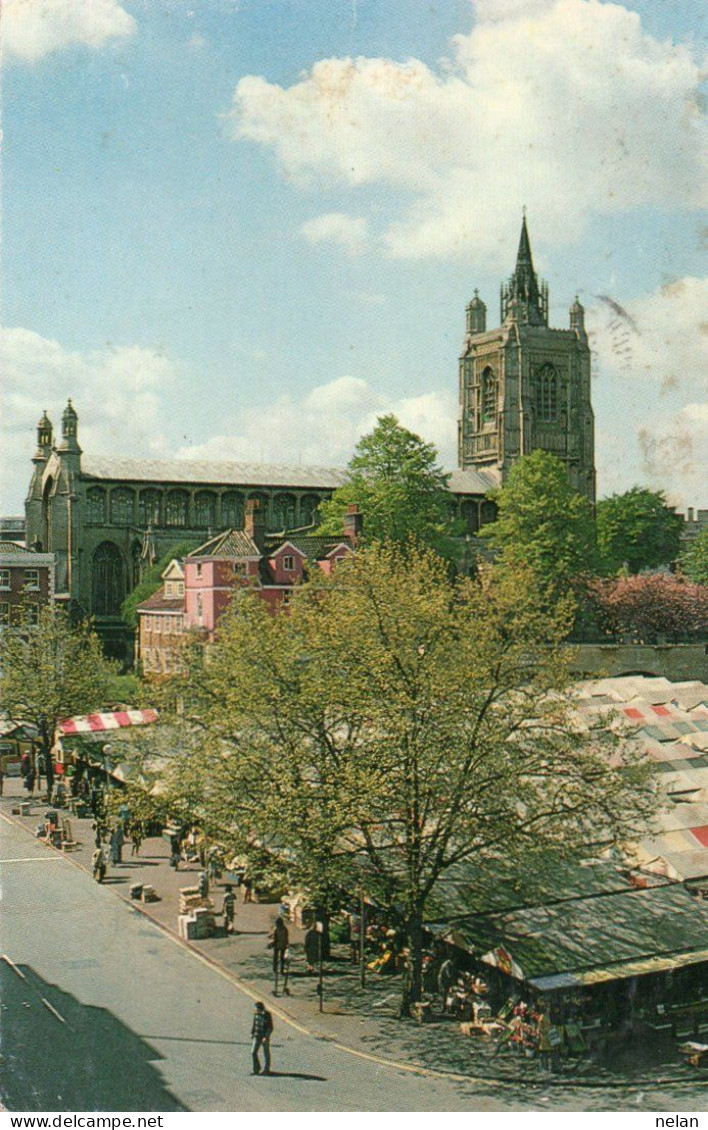 ST. PETER MANCROFT CHURCH AND MARKET PLACE - NORWICH - F.P. - Norwich