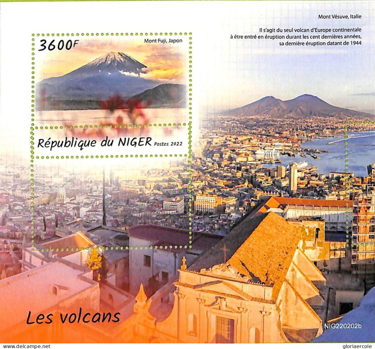 A9218 - NIGER - ERROR MISPERF Stamp Sheet -  2022 - Vulcanos, Nature - Volcanes