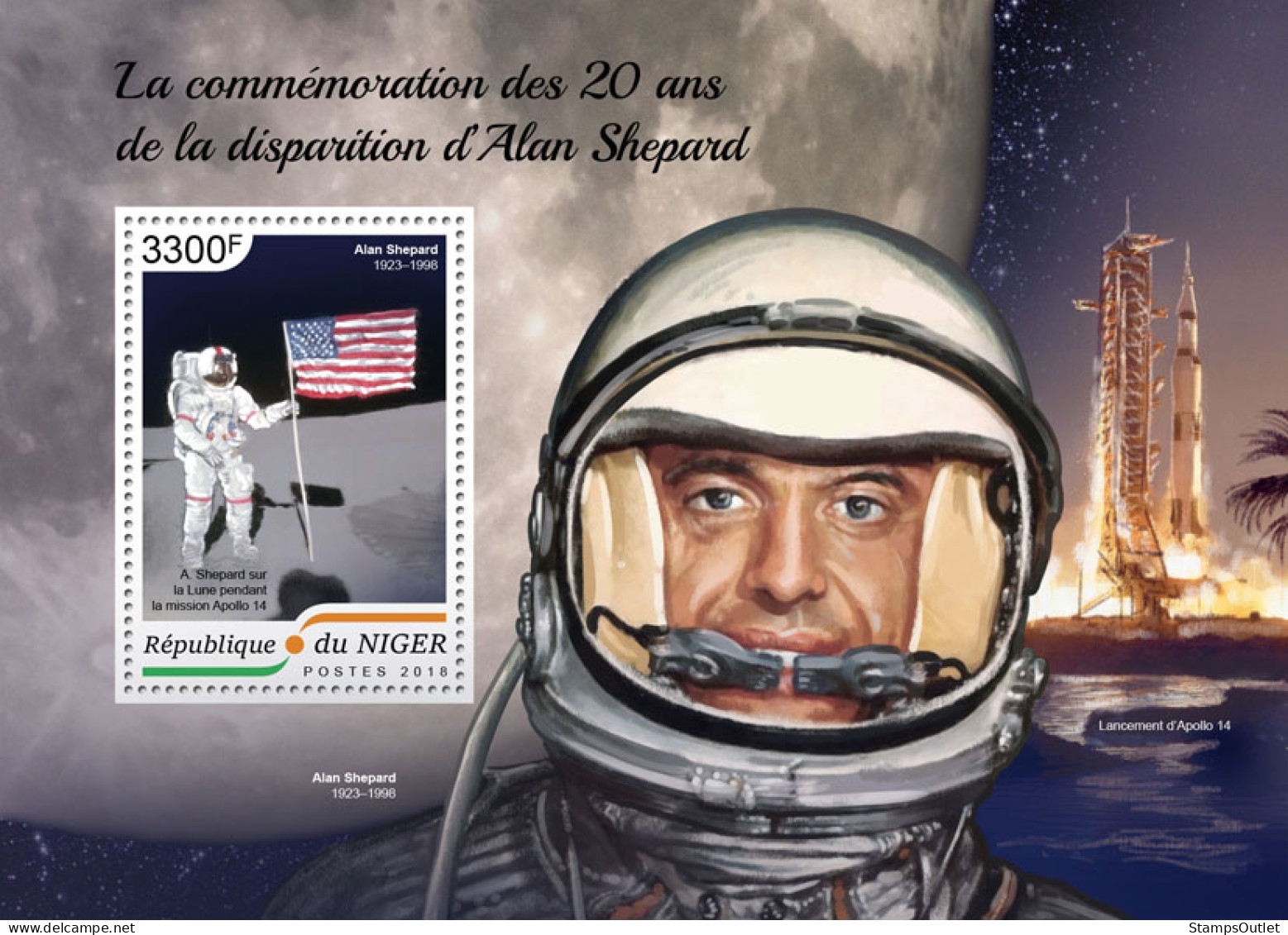  NIGER 2018 MNH  Alan Shepard  Michel Code: 5982 / Bl.897. Yvert&Tellier Code: 907 - Nigeria (1961-...)