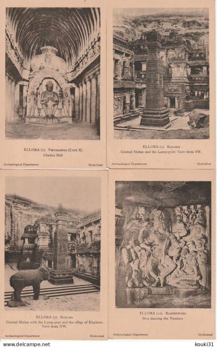 Ellora : 20 cartes en bon état des grottes bouddhistes