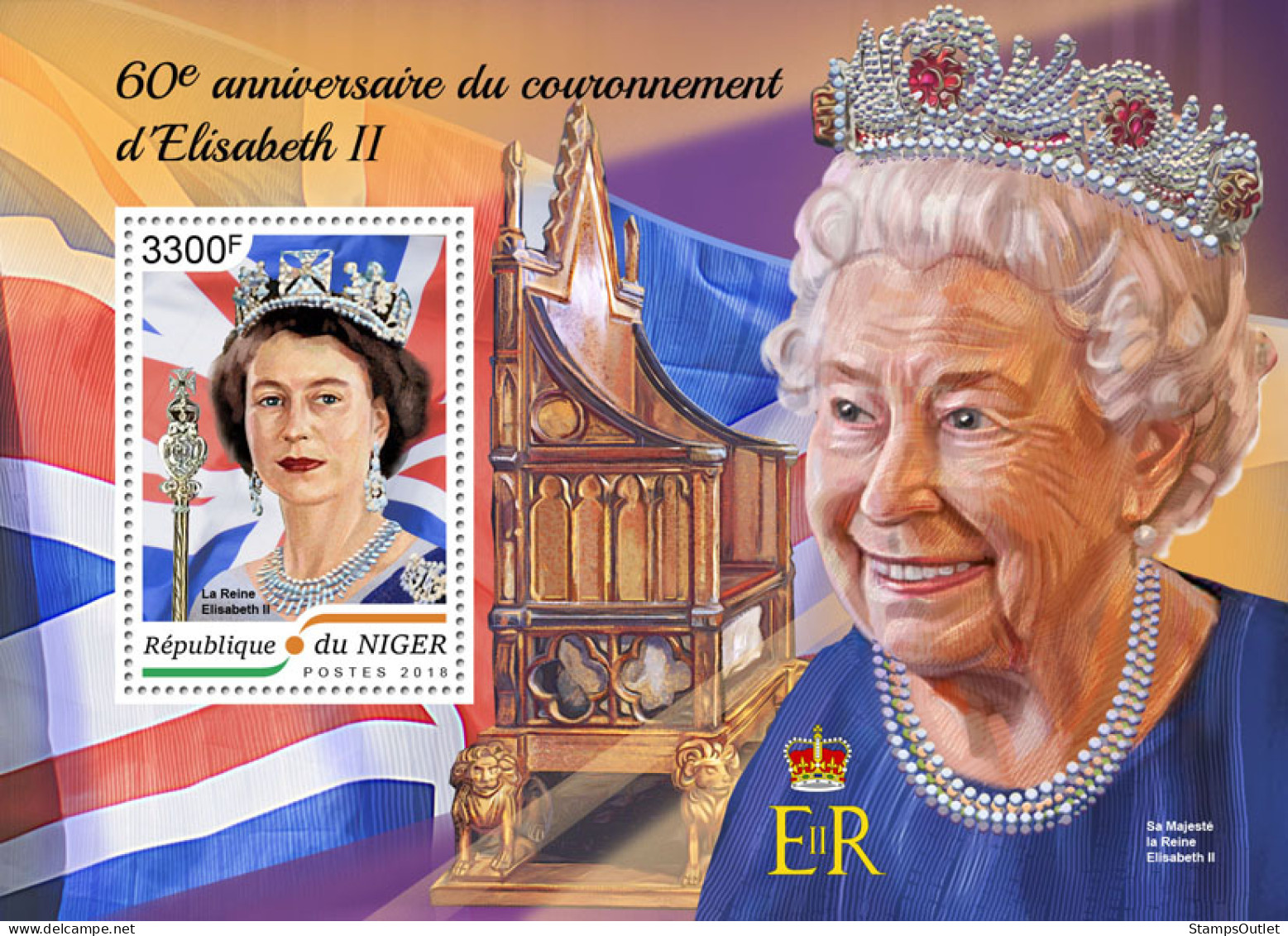  NIGER 2018 MNH  Queen Elizabeth II  Michel Code:  5957 / Bl.892. Yvert&Tellier Code: 909 - Nigeria (1961-...)