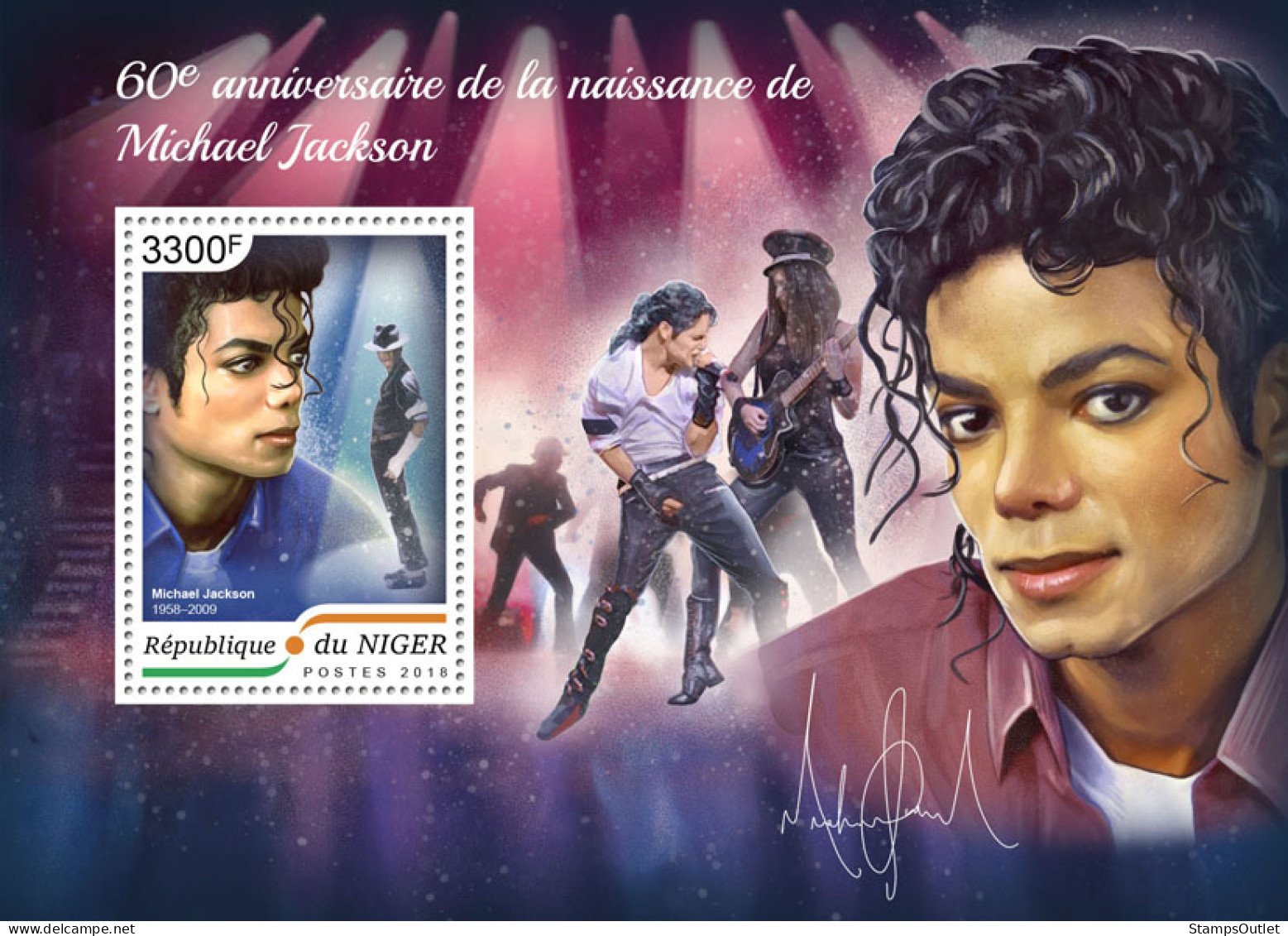  NIGER 2018 MNH  Michael Jackson  Michel Code: 5962 / Bl.893. Yvert&Tellier Code: 912 - Nigeria (1961-...)