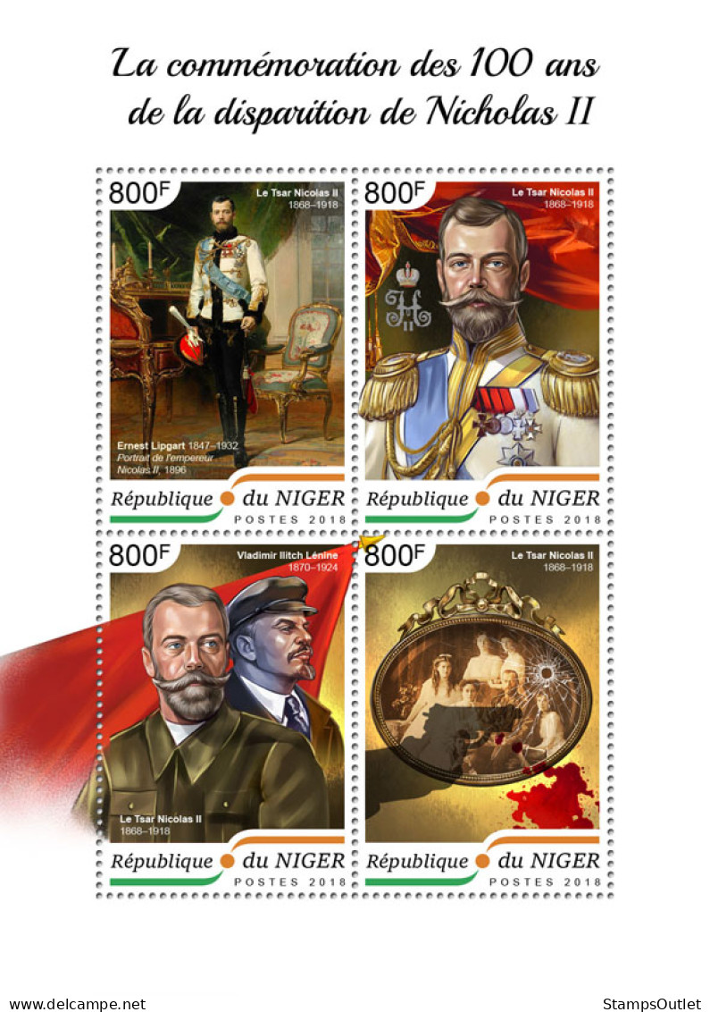  NIGER 2018 MNH  Nicholas II  Michel Code: 5938-5941. Yvert&Tellier Code: 4813-4816 - Nigeria (1961-...)