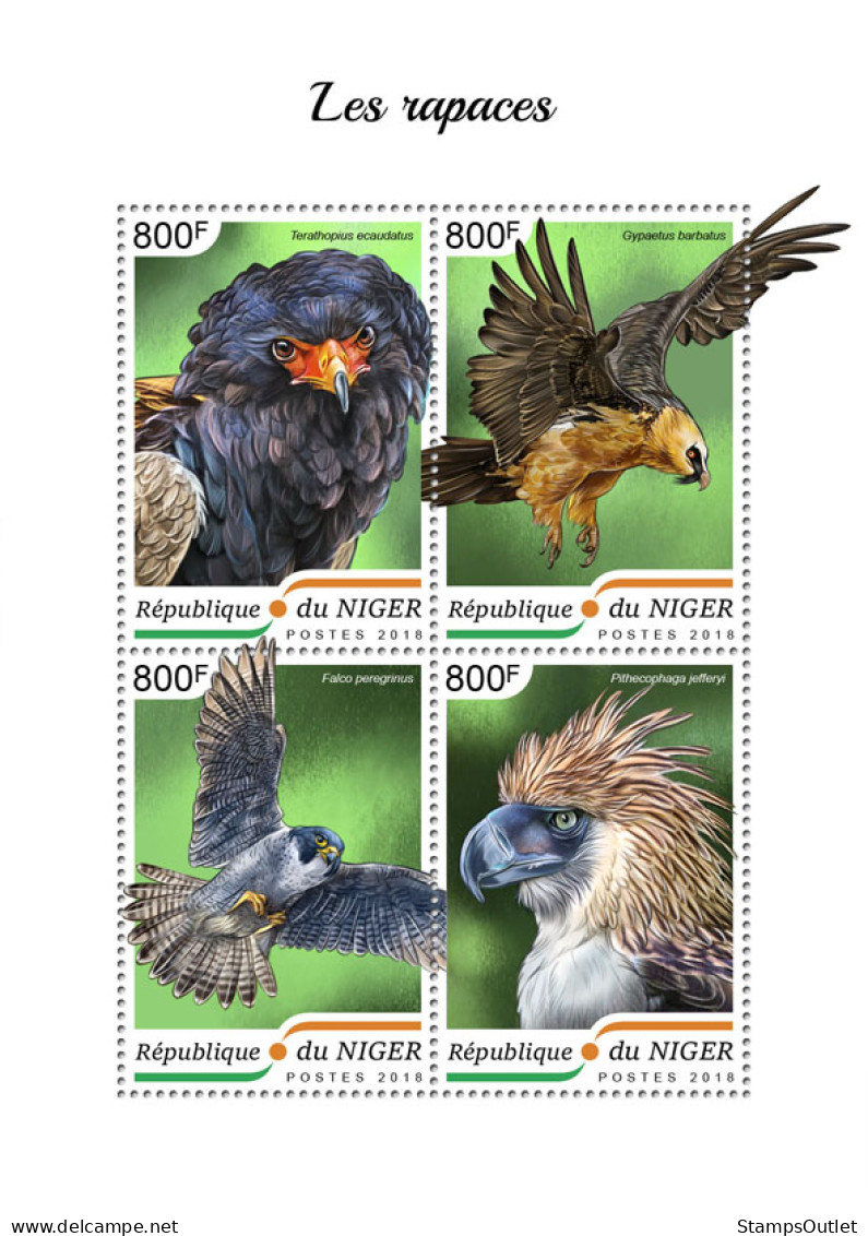  NIGER 2018 MNH  Birds Of Prey  Michel Code: 5878-5881. Yvert&Tellier Code: 4865-4868 - Nigeria (1961-...)
