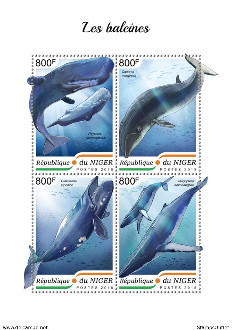  NIGER 2018 MNH  Whales  Michel Code: 5888-5891. Yvert&Tellier Code: 4873-4876 - Nigeria (1961-...)