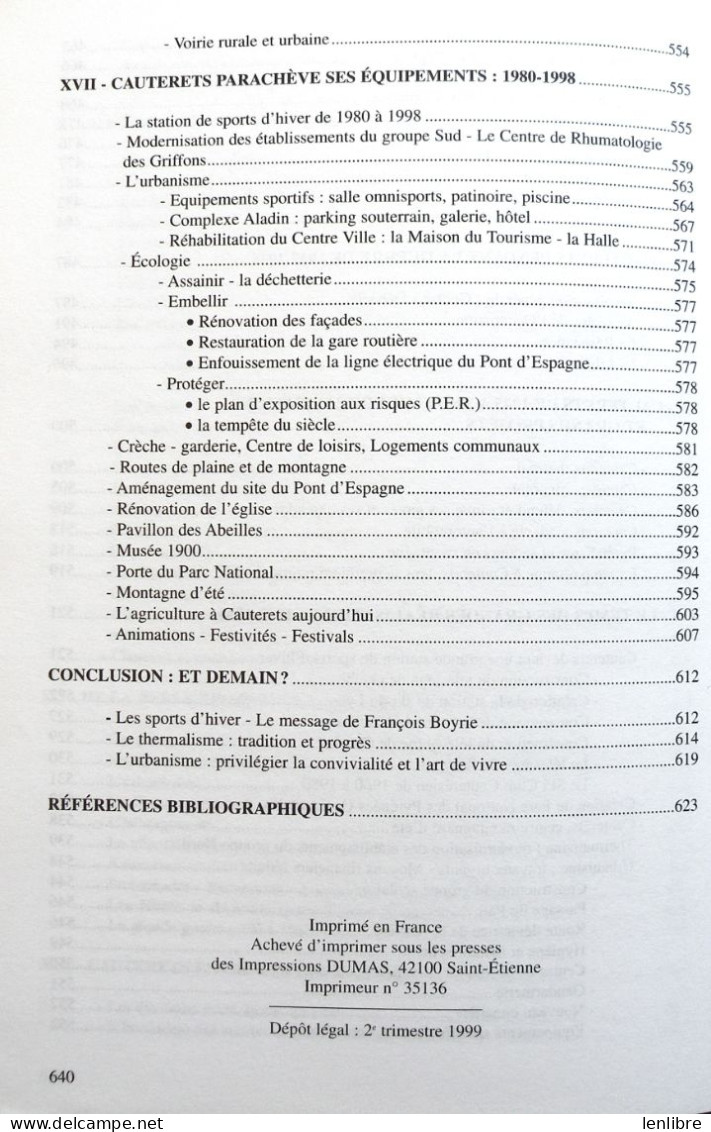 HISTOIRE de CAUTERETS des origines à nos jours. René Flurin. Editions Créer. 1999.