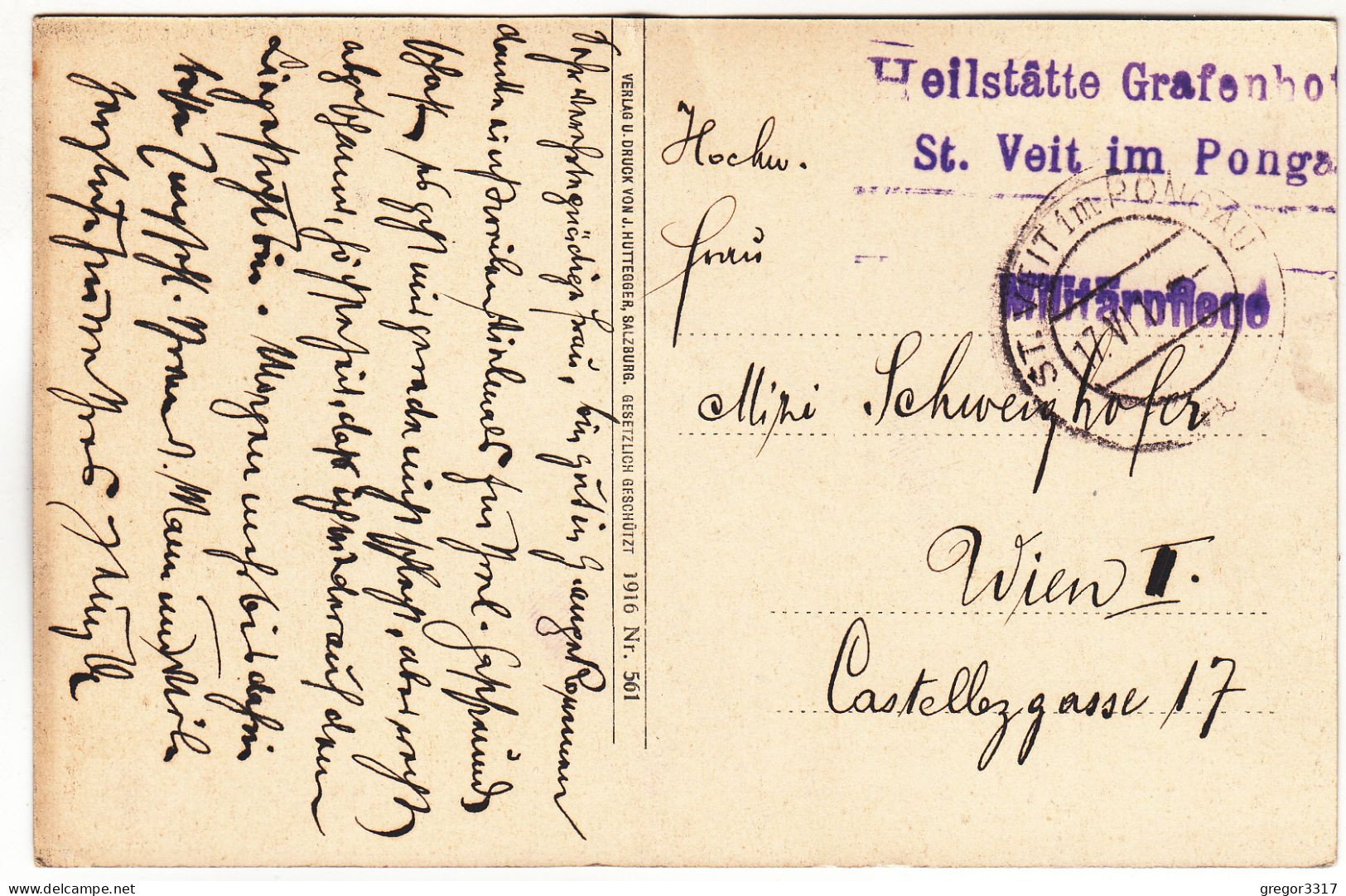 E4374) Heilstätte GRAFENHOF Bei ST. VEIT In Pongau - Sehr Alte Colorierte AK - 1916 - St. Johann Im Pongau