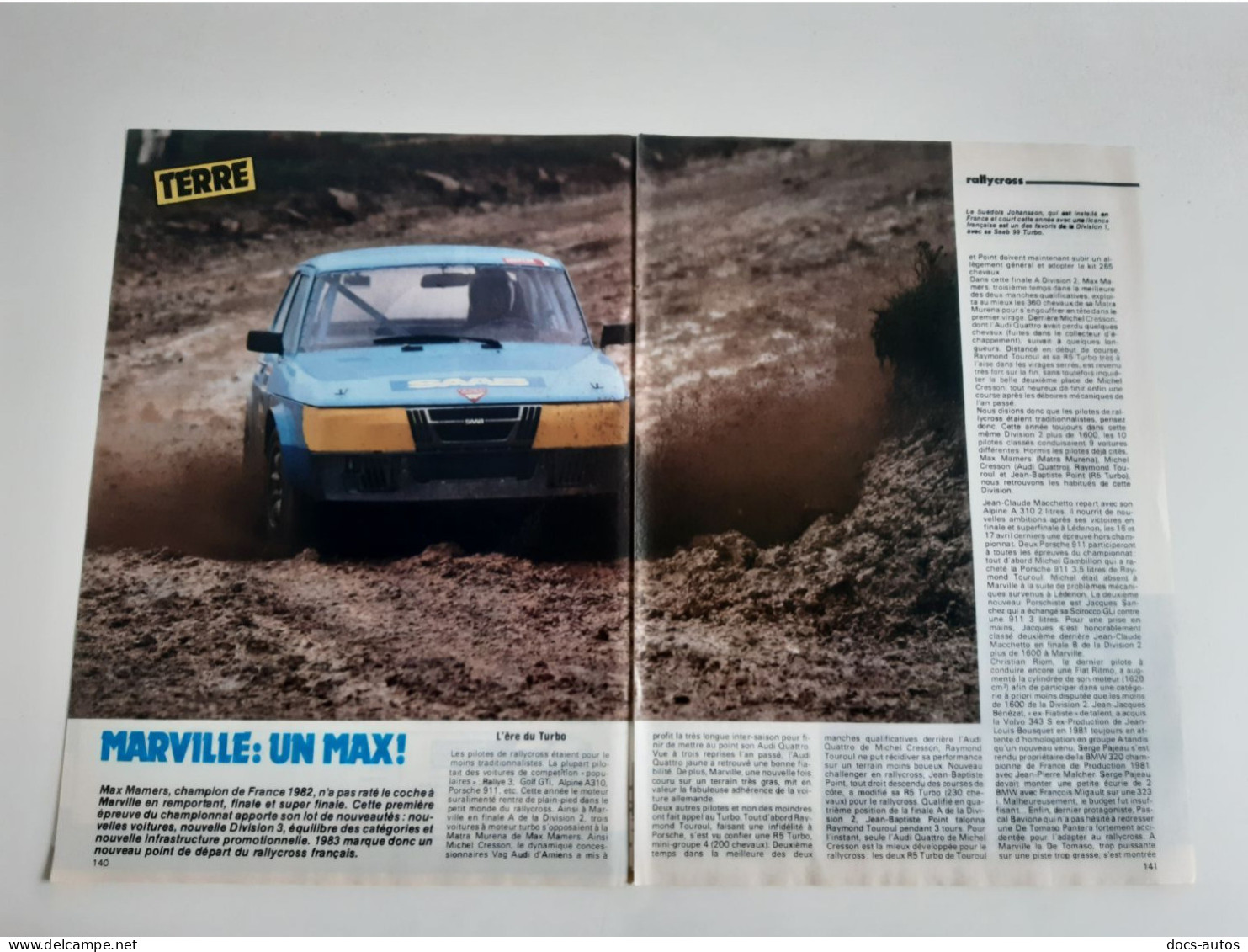 Rallycross De Marville - Coupure De Presse - Autres & Non Classés