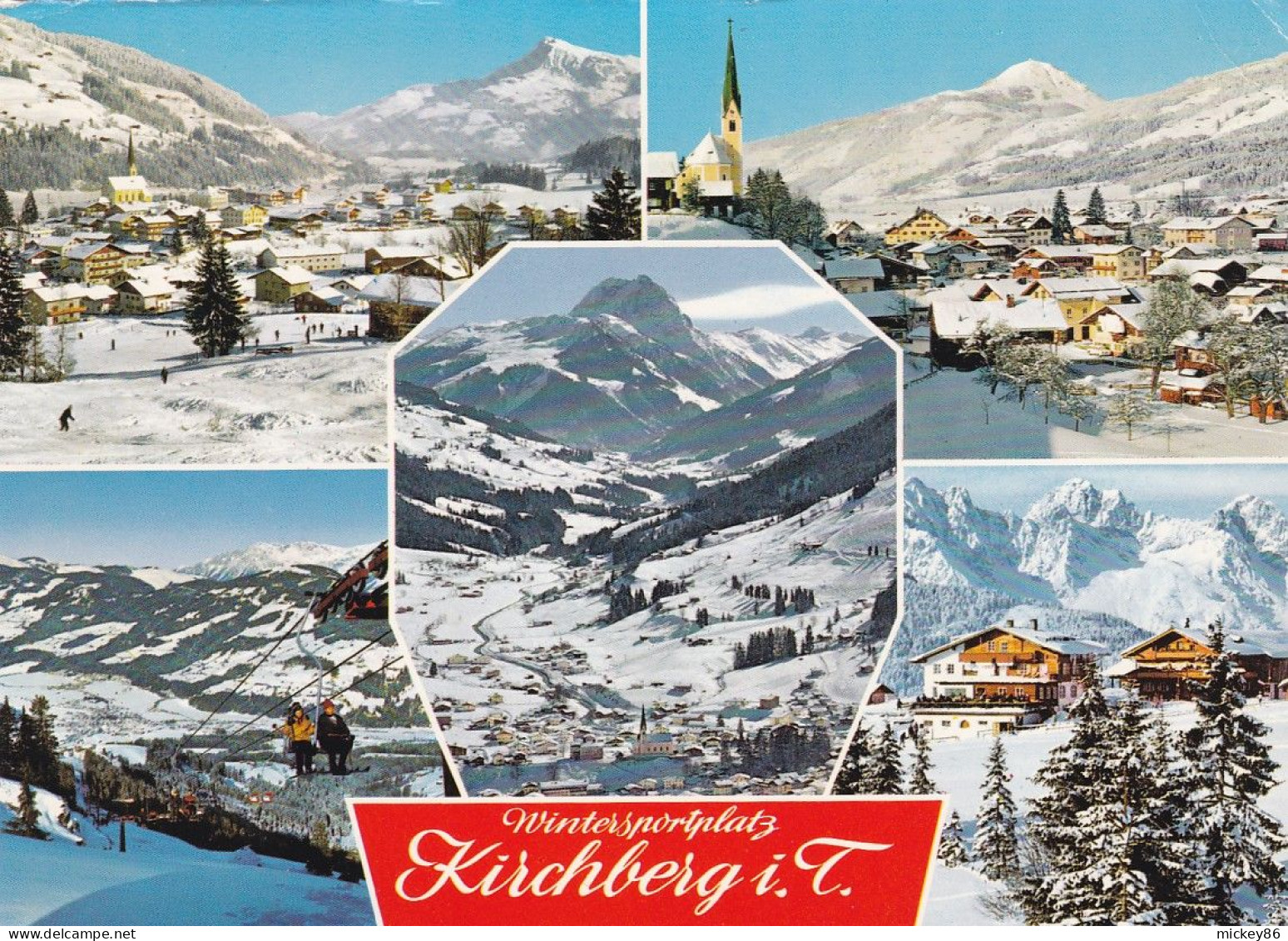 Autriche -- KRICHBERG In TIROL --- 1977--Wintersportplatz  Kirchberg --Multivues  ...timbre...cachet - Kirchberg