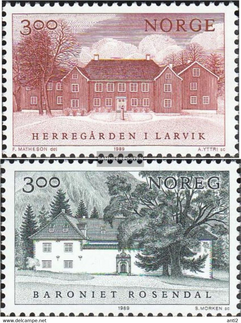 Norway Norge 1989 Mansions: In Larvik., Baroni Rosendal Mi 1033-1034 , MNH(**) - Nuevos