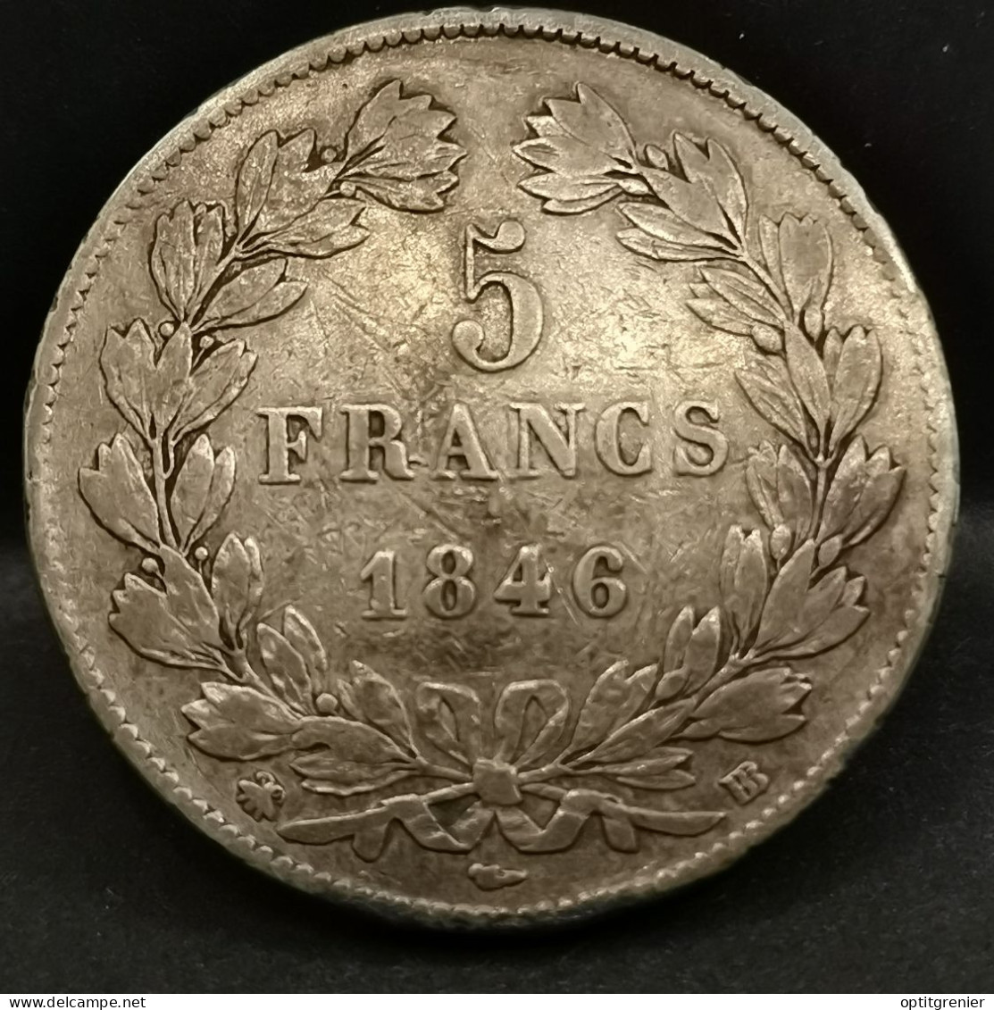 5 FRANCS ARGENT 1846 BB STRASBOURG LOUIS PHILIPPE 810013 EX. DOMARD 3ème RETOUCHE / FRANCE SILVER - 5 Francs