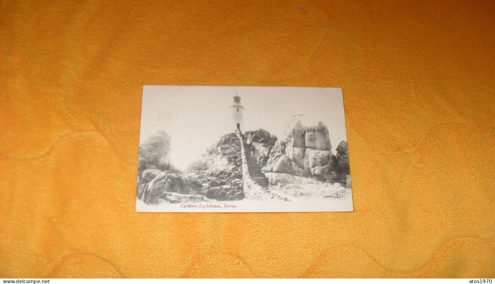 CARTE POSTALE ANCIENNE CIRCULEE DATE ?.../ CORBIERE LIGHTHOUSE.- JERSEY...CACHETS + TIMBRE - La Corbiere