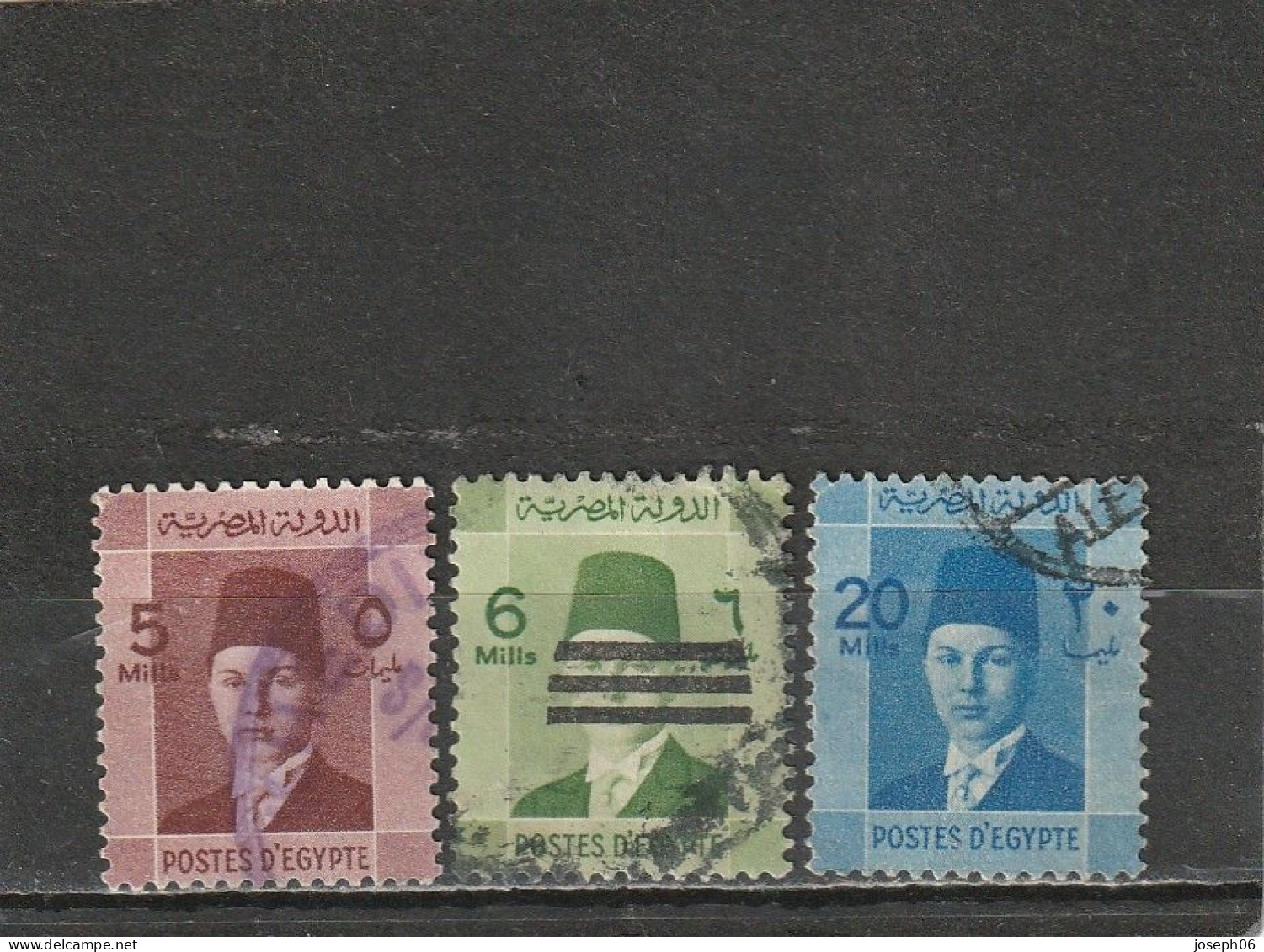 EGYPTE    1937-44  Y.T. N° Farouk 1er  187  à  195A   Incomplet   Oblitéré - Usados