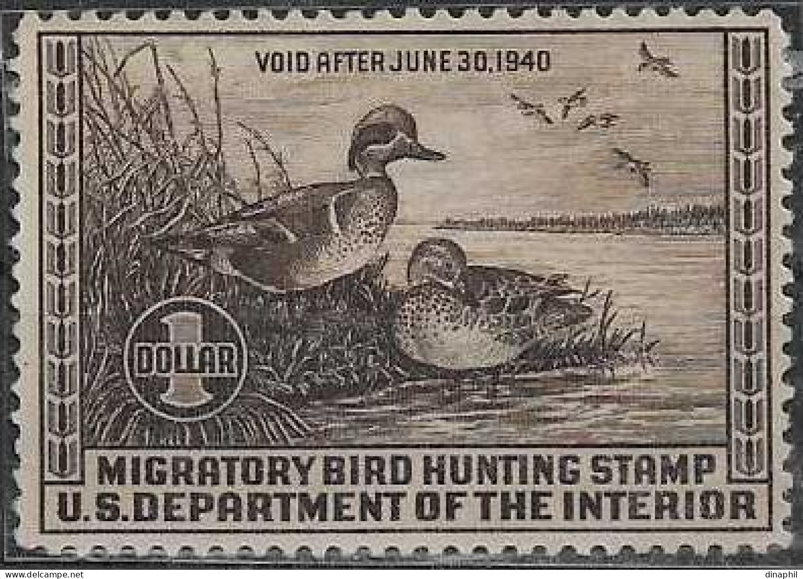 US RW6 Used Duck Stamp From 1939 - Duck Stamps