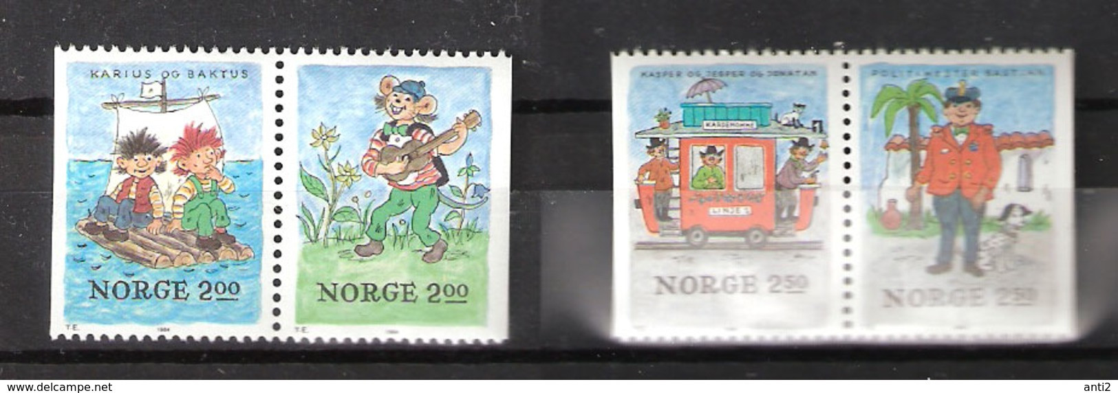 Norge Norway 1984  Christmas: Children Books Illustrations, Kardemomme By / Karius And Baktus   Mi 914-917, MNH(**) - Nuevos