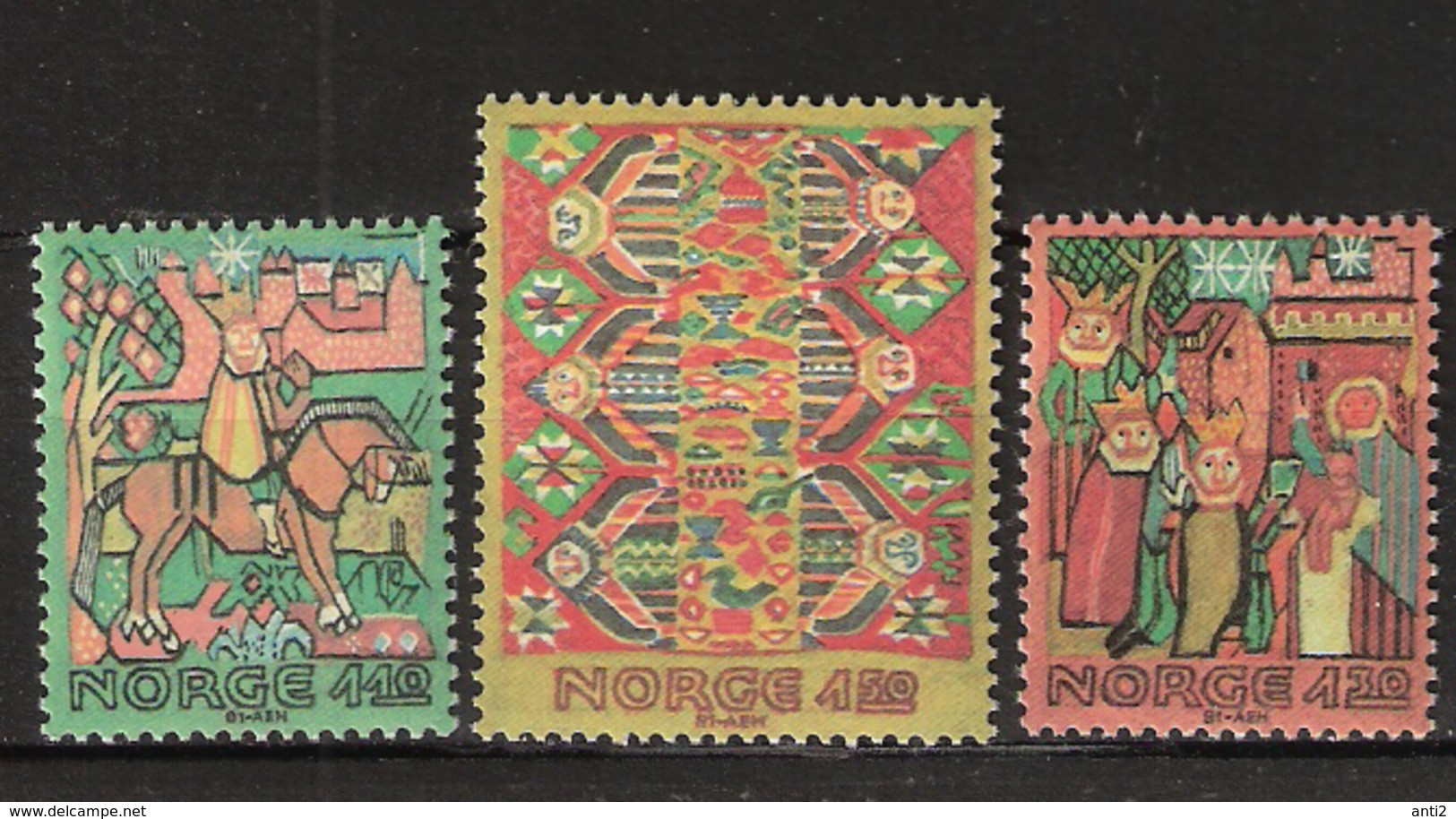 Norway Norge 1981 Christmas: Norwegian Handicraft  Mi 850-852 MNH(**) - Unused Stamps