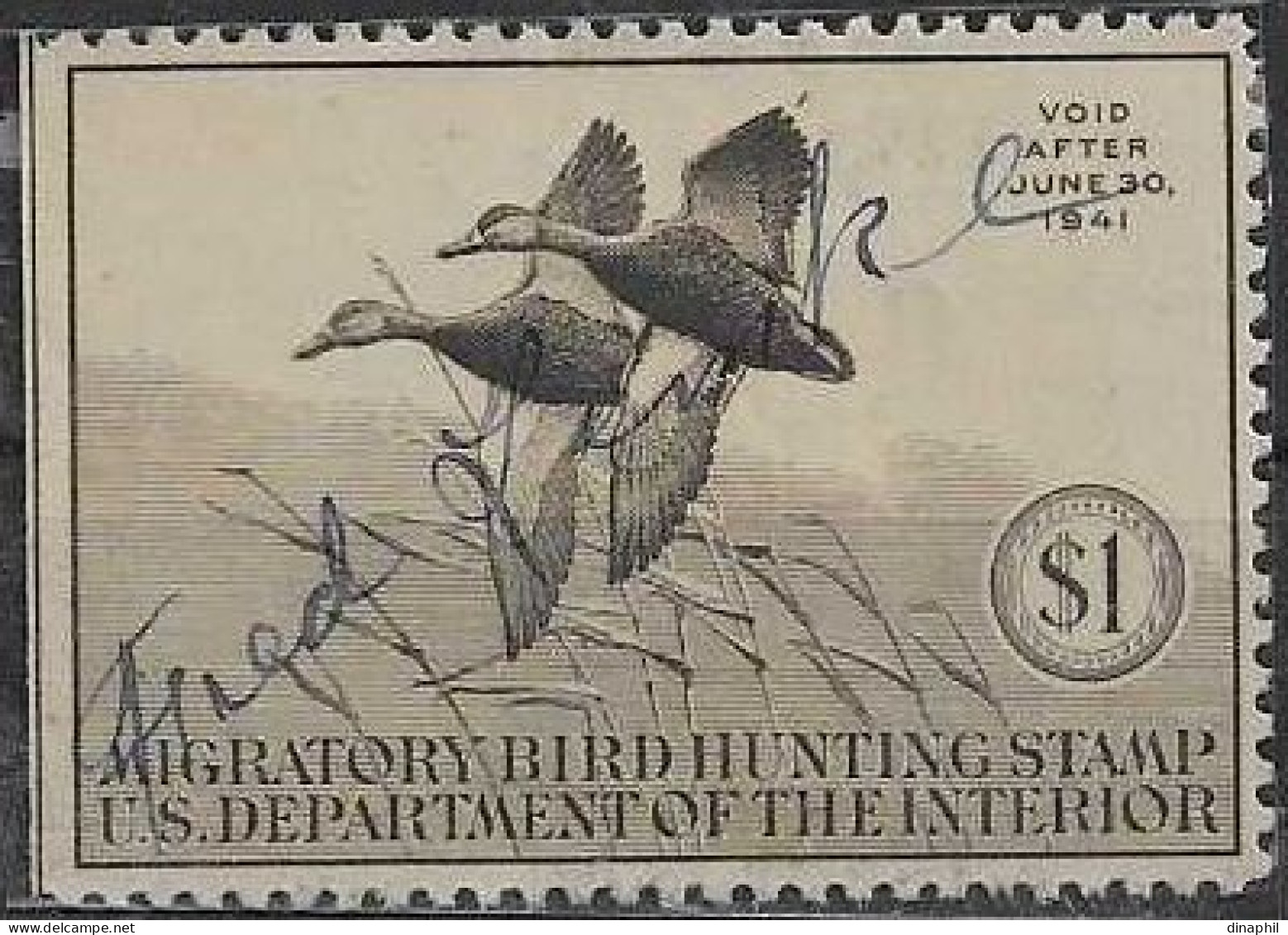 US RW7 Used Duck Stamp From 1940 - Duck Stamps