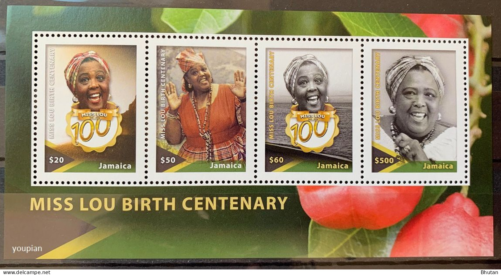 Jamaica 2020, Miss Lou Birth Centenary, MNH S/S - Jamaica (1962-...)