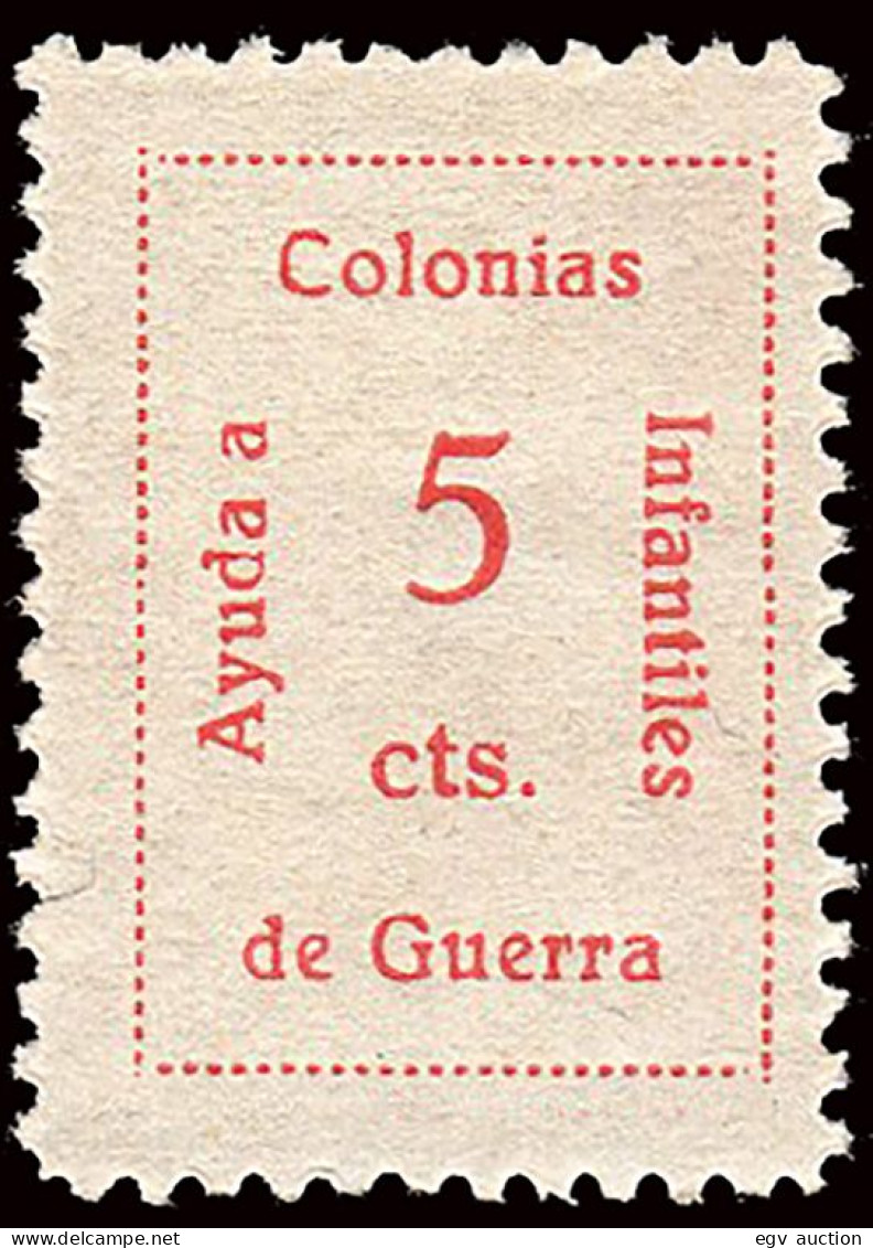 Murcia - Guerra Civil - Em. Local Republicana - Allepuz ** 1 "Ayuda A Colonias Infantiles" - Spanish Civil War Labels