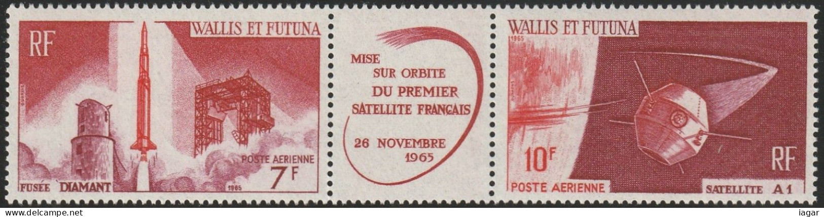 THEMATIC SPACE:  LAUNCH OF THE FIRST FRENCH SATELLITE IN HAMMAGUIR. TRIPTYCH  -  WALLIS AND FUTUNA - Ozeanien