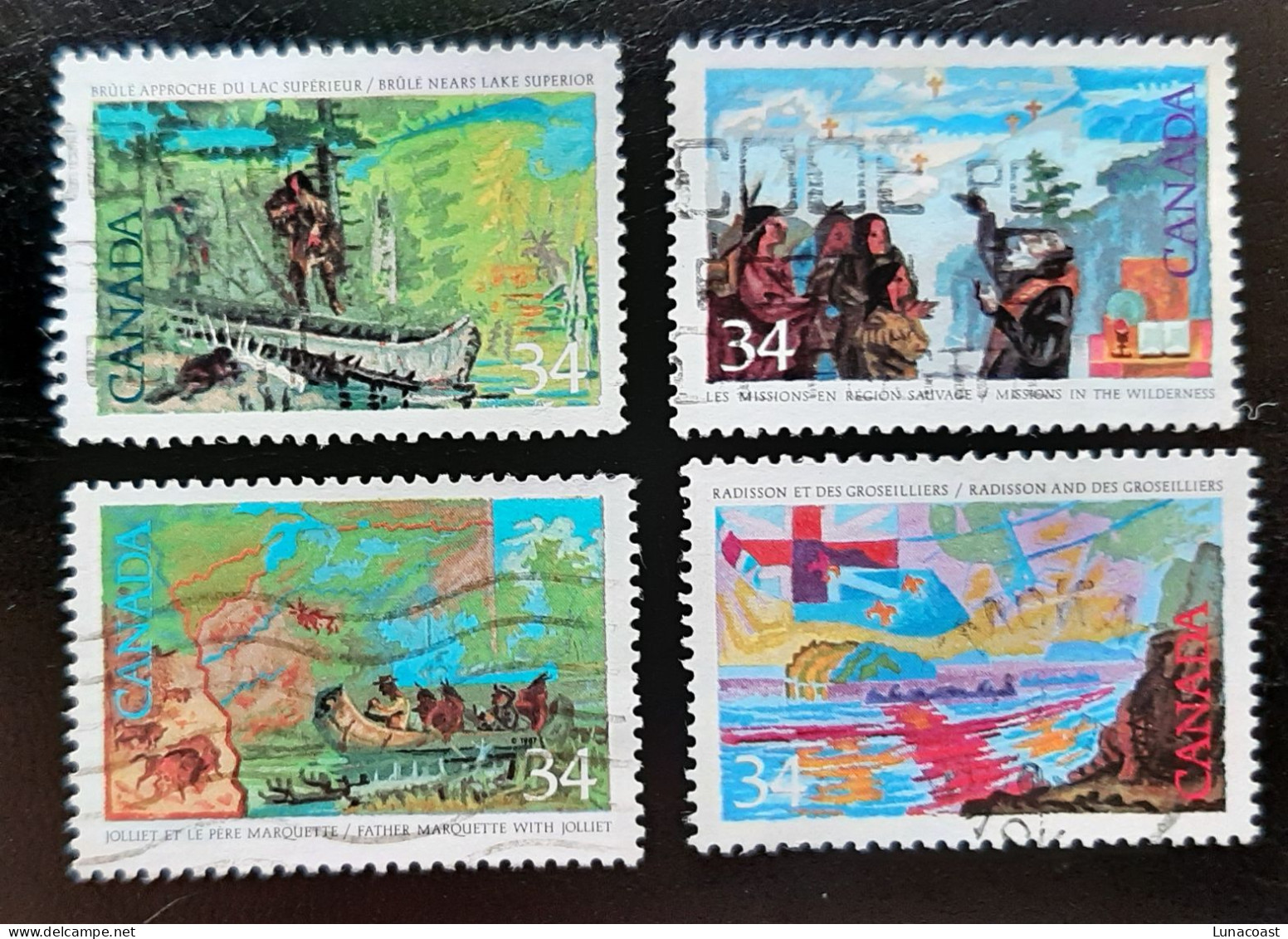 Canada 1986  USED  Sc1104 -1107,  4 X 34c Exploration -1 - Used Stamps