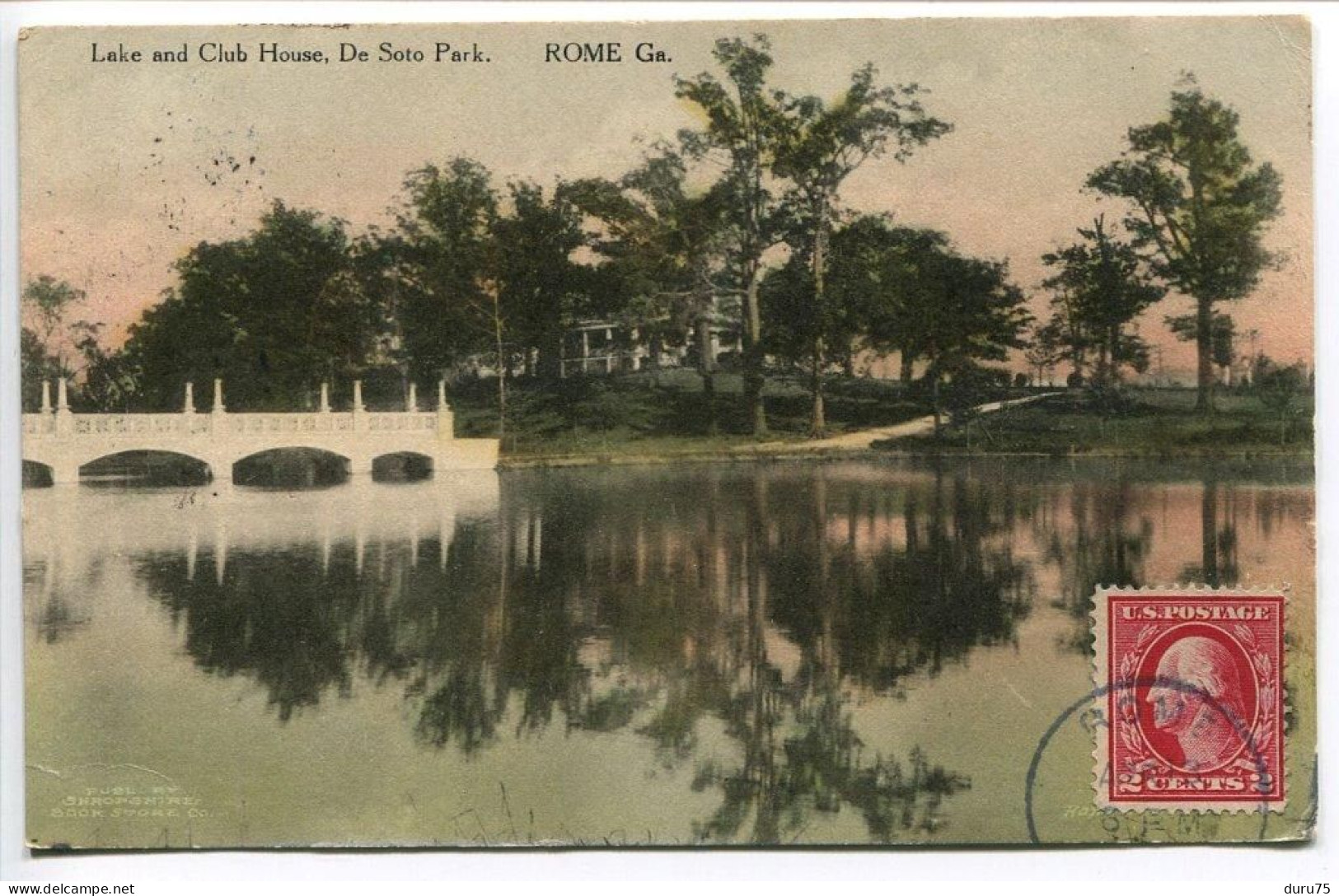 CPA Voyagé 1914 - ROME Lake And Club House De Soto Park - Autres & Non Classés