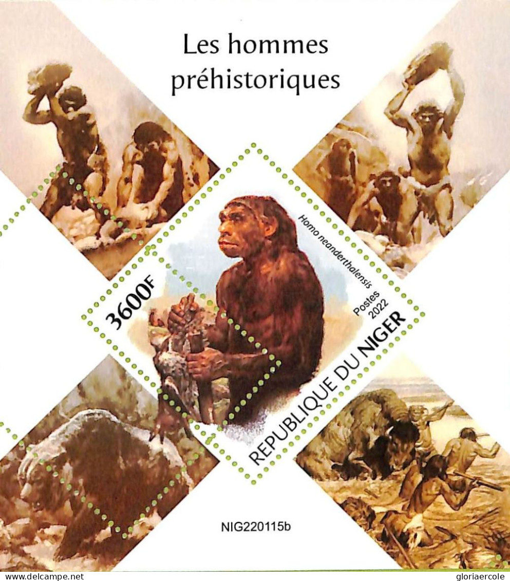 A9176 - NIGER - ERROR MISPERF Stamp Sheet -  2022 - Prehistoric People - Vor- Und Frühgeschichte