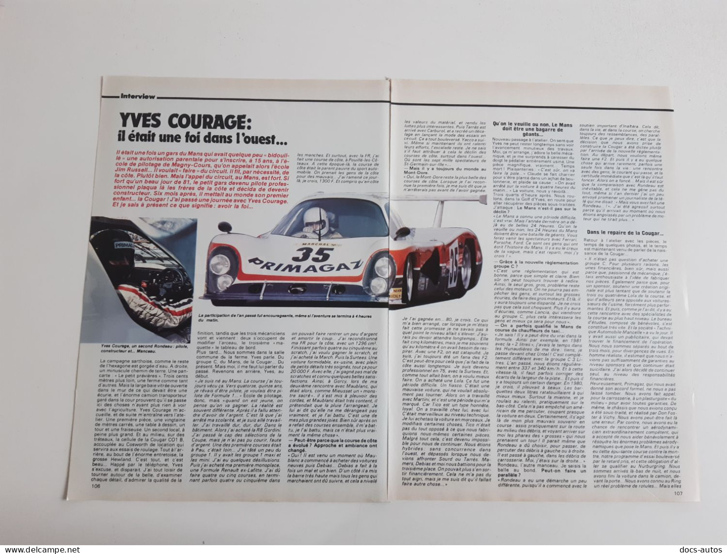 Yves Courage - Coupure De Presse Automobile - Sonstige & Ohne Zuordnung
