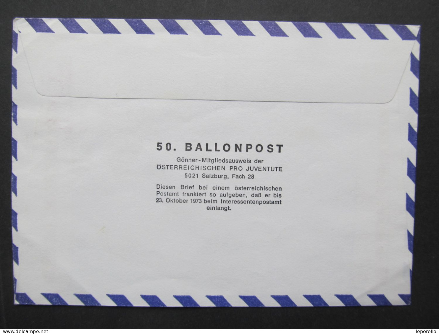 BRIEF Ballonpost Flugpost Vöcklabruck Munderfing 1973 //// P3371 - Per Palloni