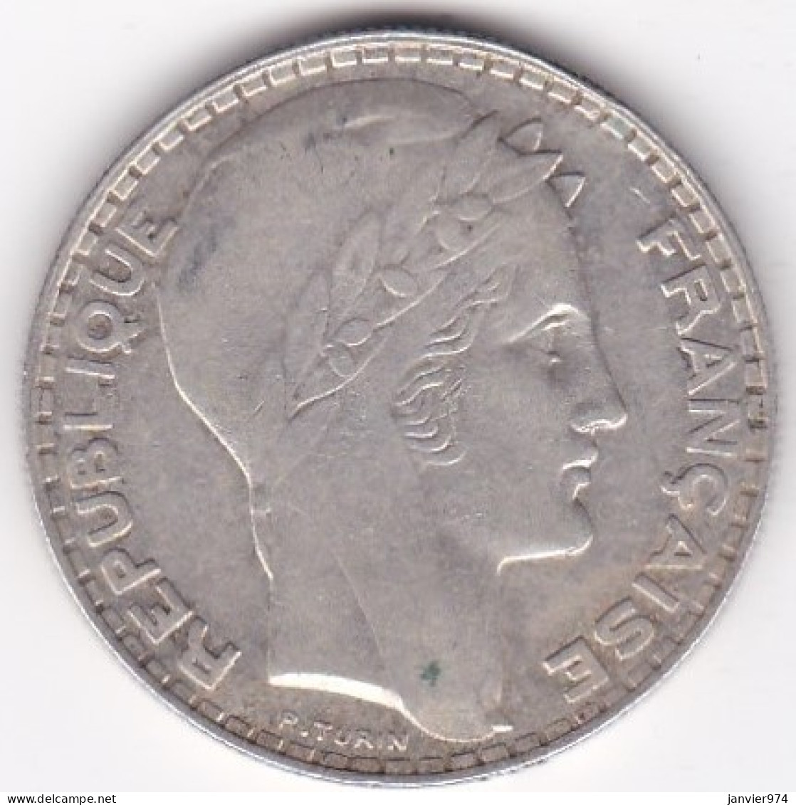 20 Francs Turin 1933, Rameaux Longs, En Argent - 20 Francs