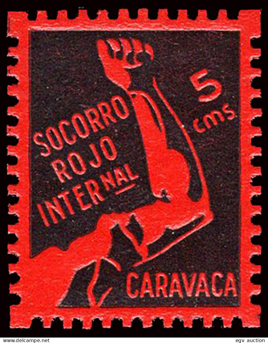 Murcia - Guerra Civil - Em. Local Republicana - Caravaca - Allepuz ** 3 -"Socorro Rojo" - Spanish Civil War Labels