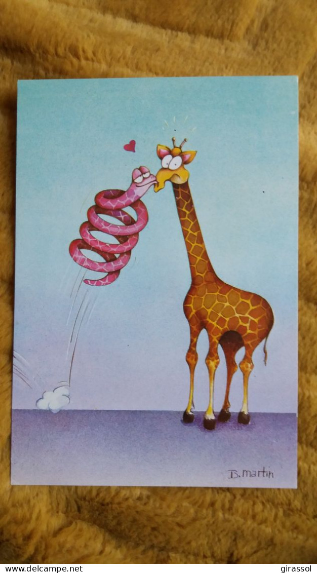 CPM GIRAFE  DESSIN ILLUSTRATEUR B MARTIN QUEL RESSORT SERPENT DECOREVE 242 B - Giraffe