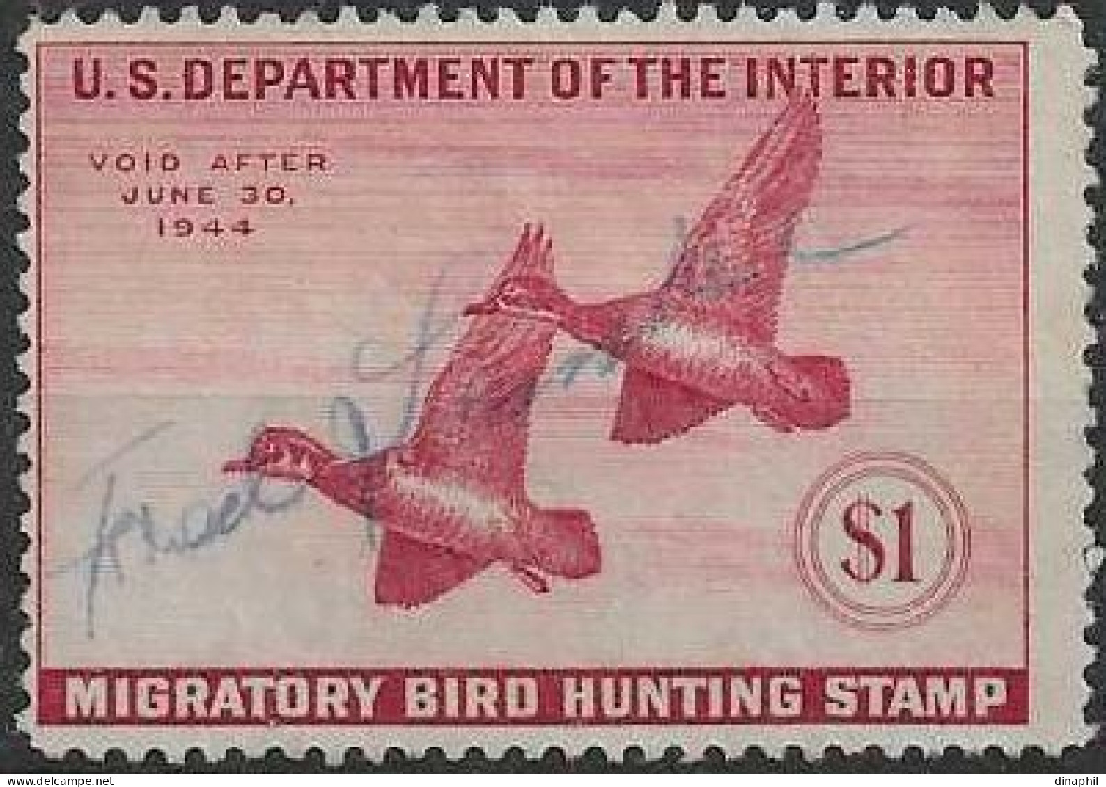 US RW10 Used Duck Stamp From 1943 - Duck Stamps