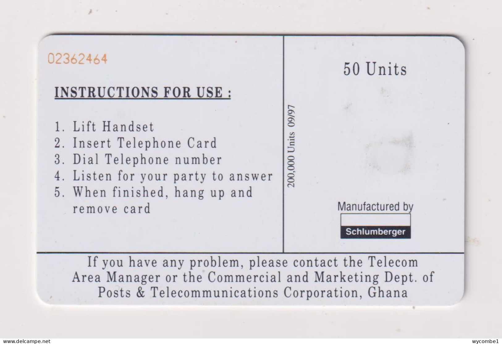 GHANA - Telecom Logo Chip Phonecard - Ghana