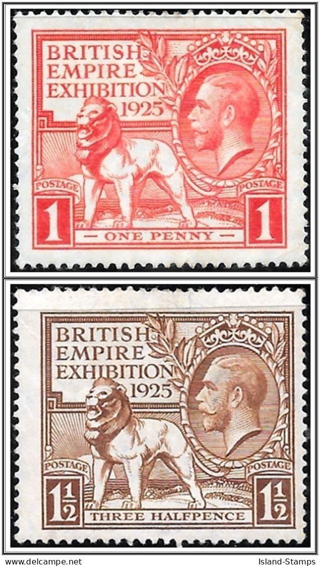 KGV SG432-433 1925 Wembley Set Mounted Mint Hrd2 - Ungebraucht