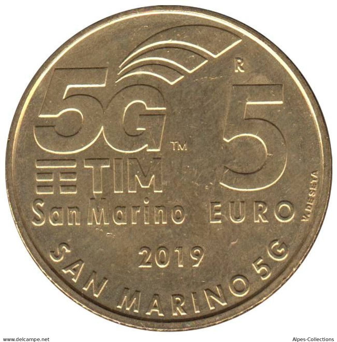 SAX00519.5 - SAINT MARIN - 5 Euros - Réseau Mobile 5G - 2019 - San Marino