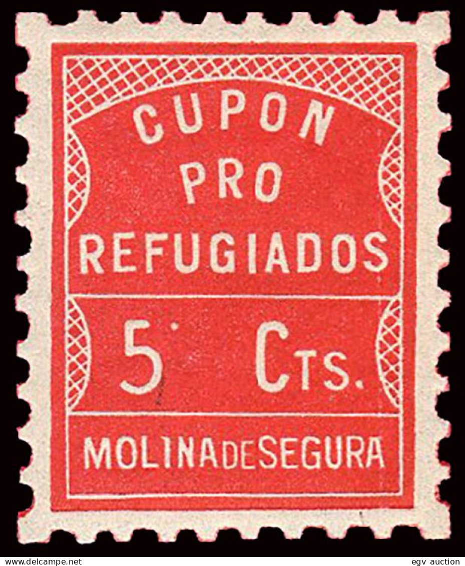 Murcia - Guerra Civil - Em. Local Republicano - Molina De Segura - Allepuz ** 1 - "Cupón Refugiados" - Spanish Civil War Labels