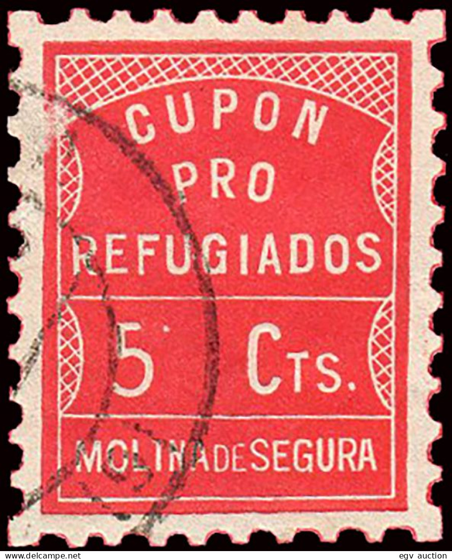Murcia - Guerra Civil - Em. Local Republicano - Molina De Segura - Allepuz O 1 - "Cupón Refugiados" - Spanish Civil War Labels
