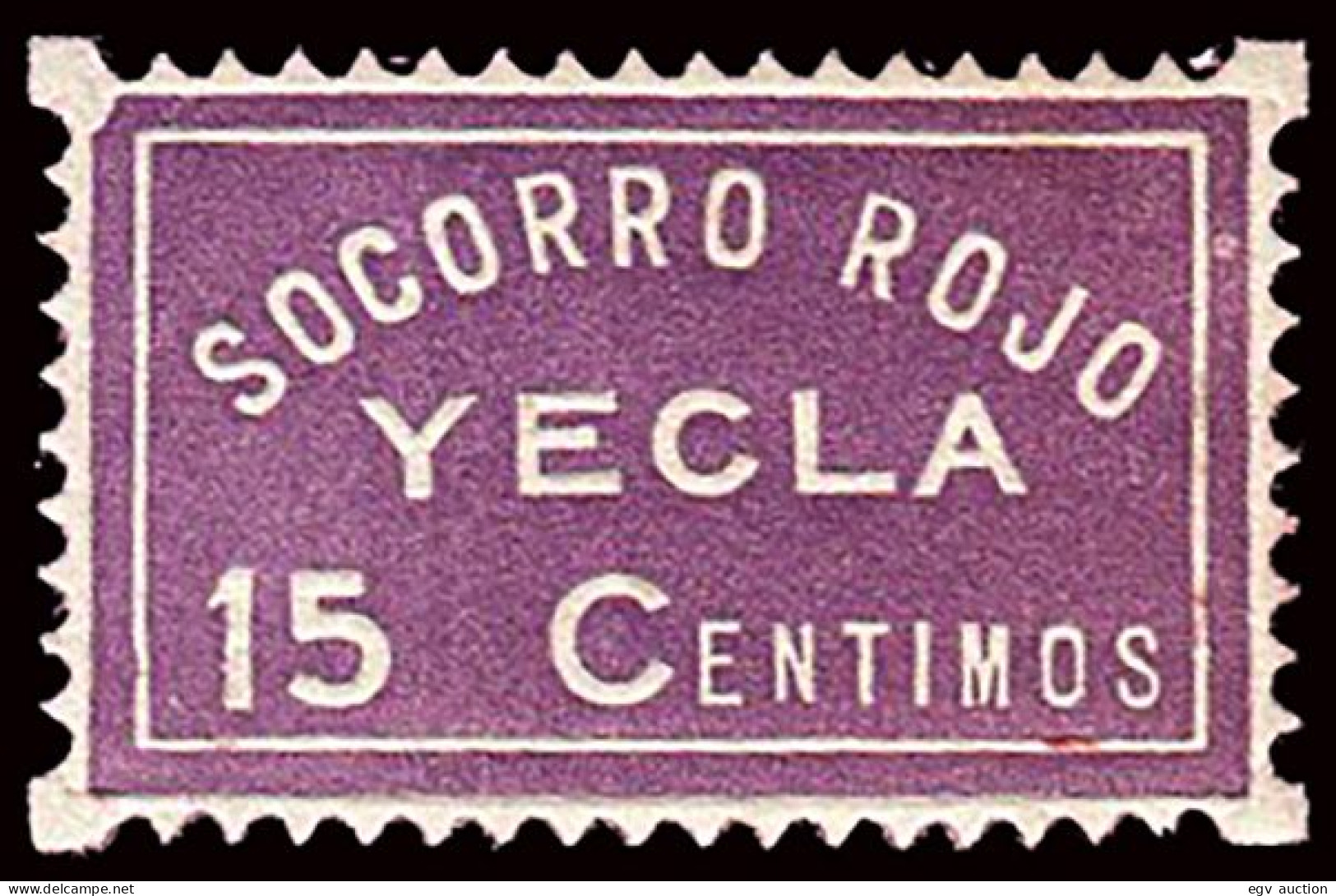 Murcia - Guerra Civil - Em. Local Republicano - Yecla - Allepuz ** 2 - "15cts. Socorro Rojo" - Viñetas De La Guerra Civil