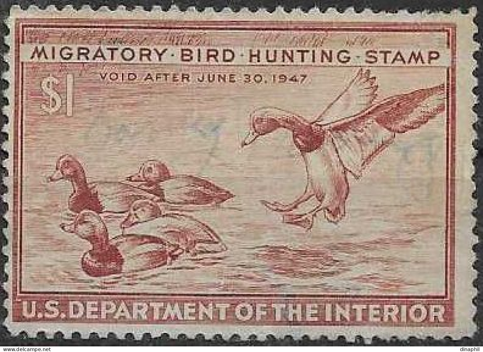 US RW13 Used Duck Stamp From 1946 - Duck Stamps