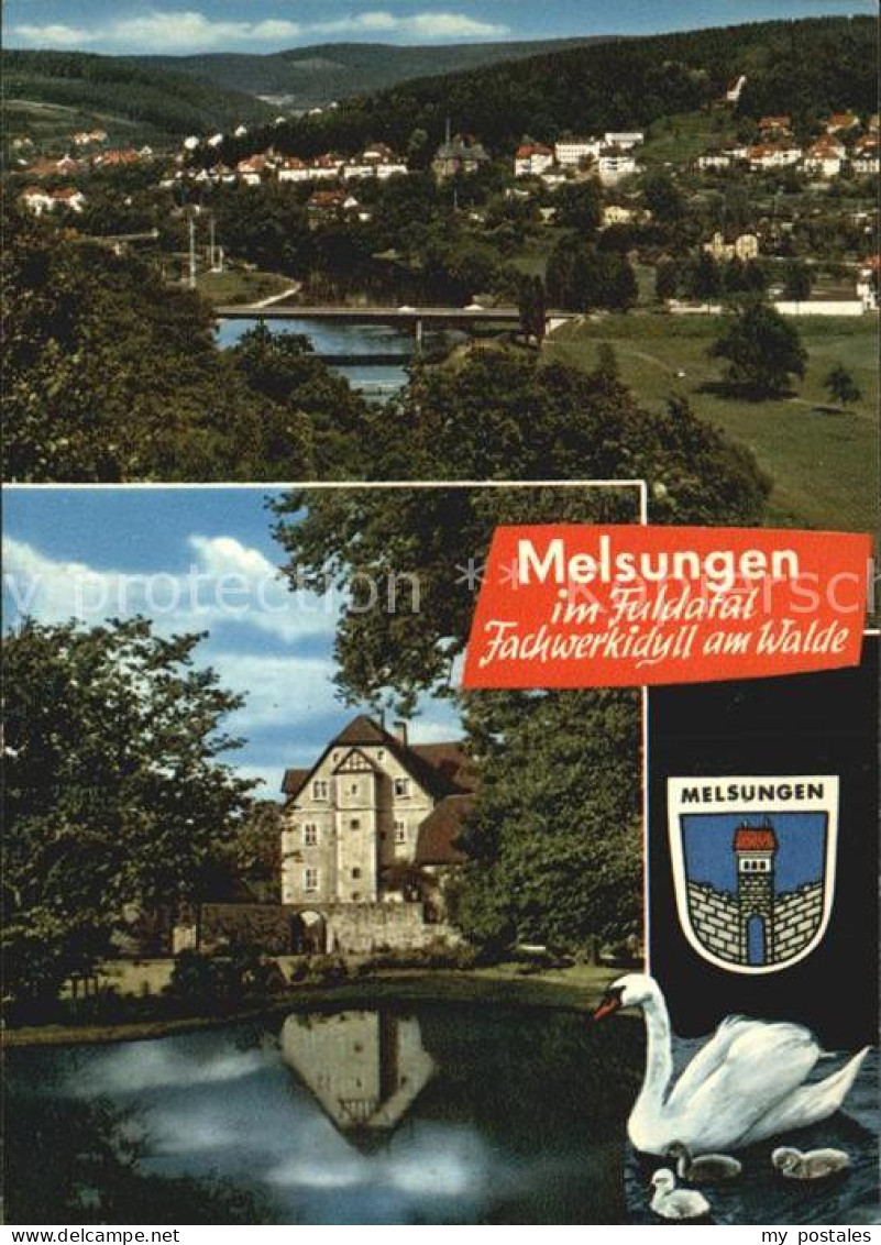 72439164 Melsungen Fulda Panorama Schloss Schwanenteich Adelshausen - Melsungen