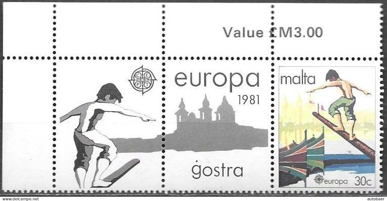 Malta 1981 Europa Cept WITH LABEL ! AVEC VIGNETTE Mi.no. 629 MNH ** Postfr. Neuf - 1981