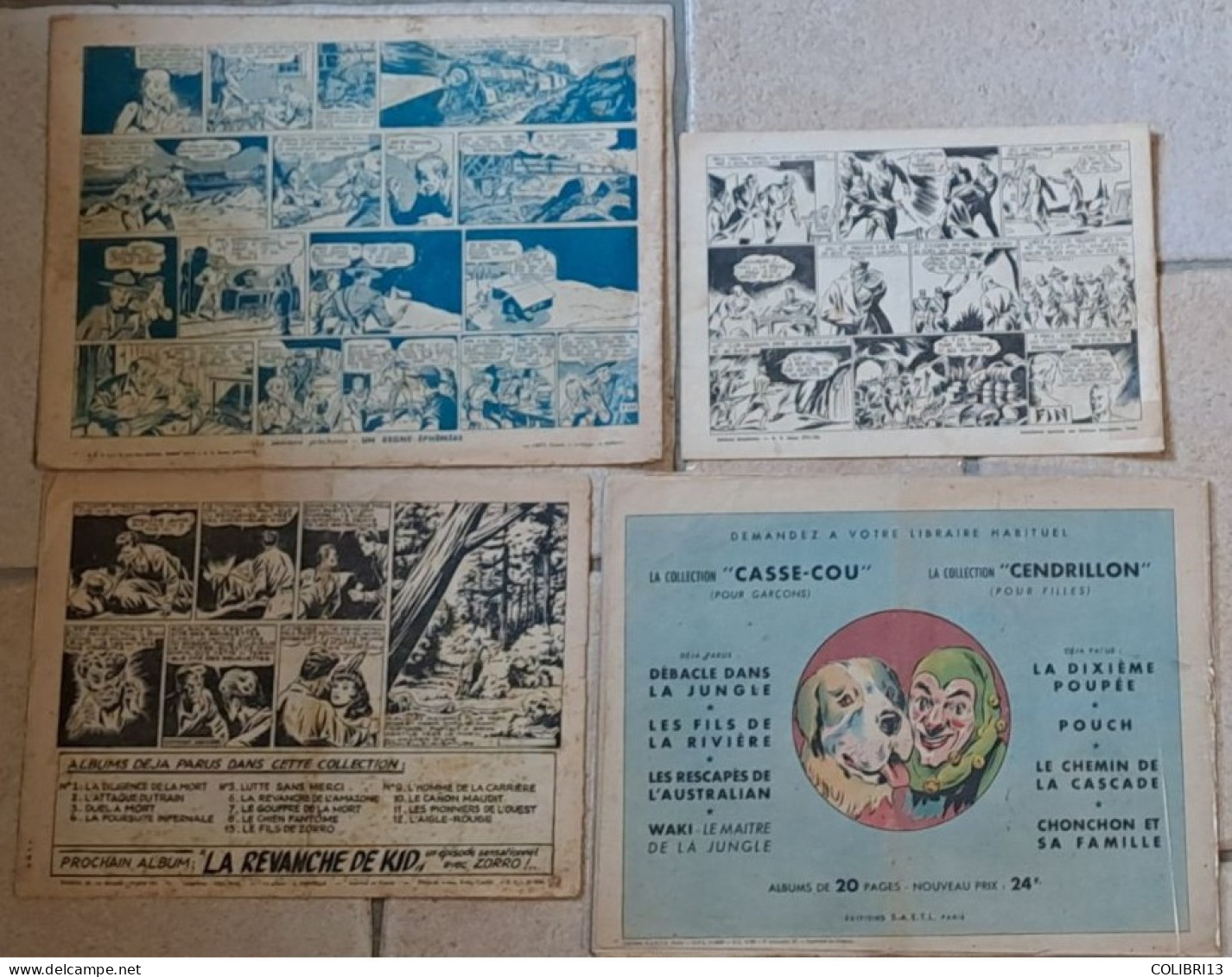 RECITS COMPLETS Lot De 4RC Collection CENDRILLON 1947 AVENTURIERS D AUJOURD HUI N°96 EM N°3 Supplément De ZORRO N°14 48 - Wholesale, Bulk Lots