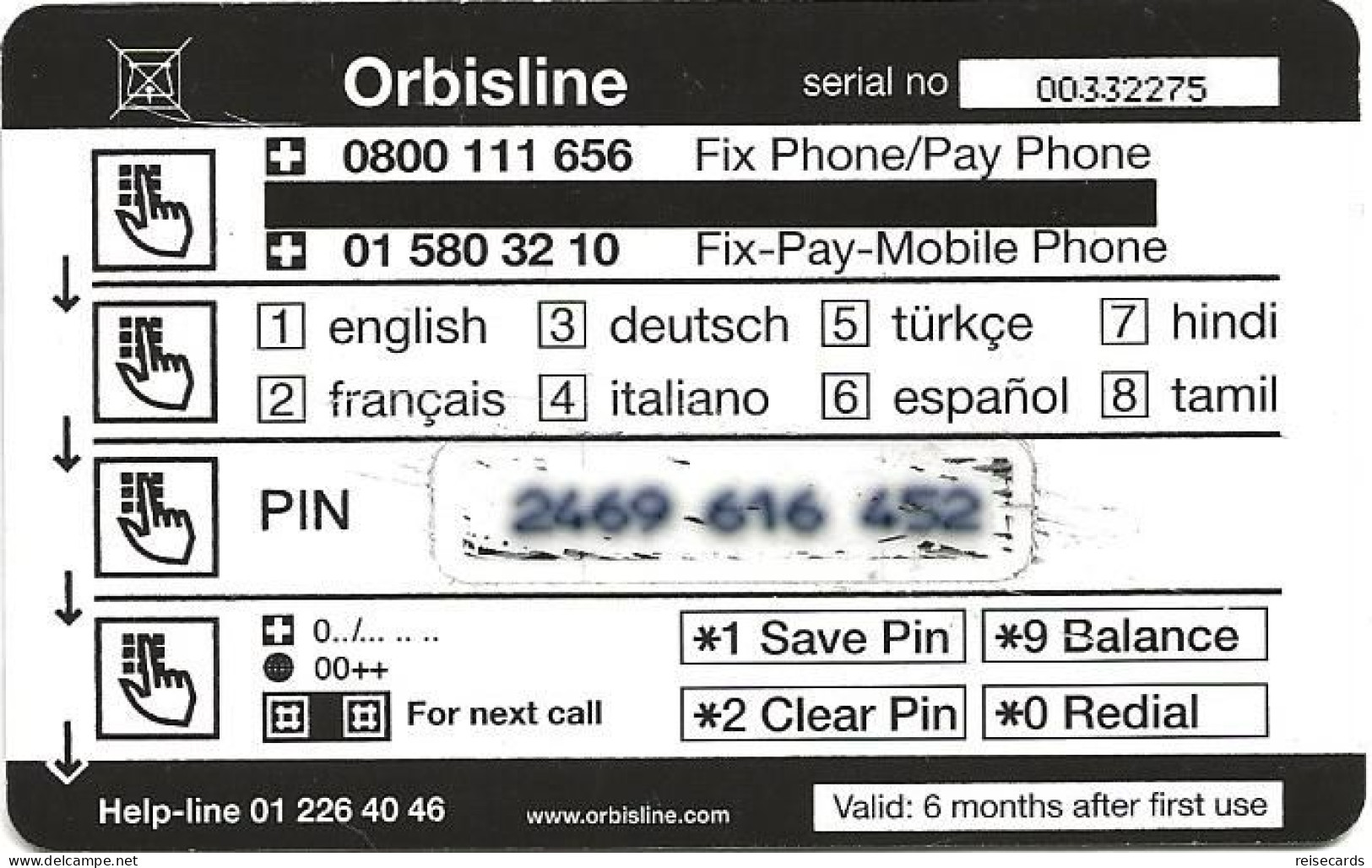 Switzerland: Prepaid Orbisline - Welle - Svizzera