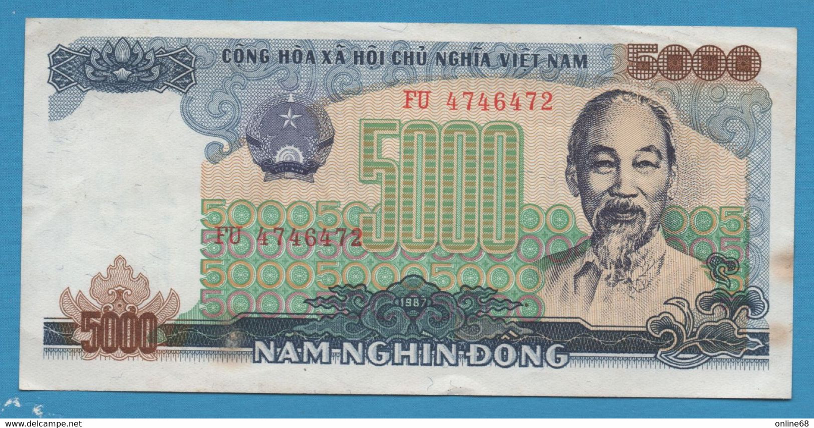 VIETNAM 5000 DONG 1987 # FU4746472 P# 104  Ho Chi Minh - Viêt-Nam