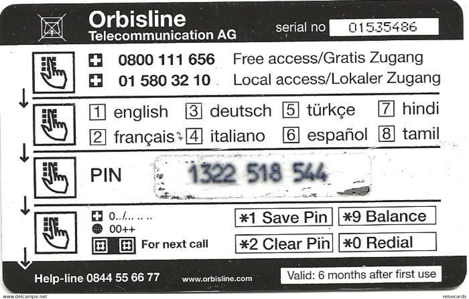 Switzerland: Prepaid Orbisline - Orbisline 30 - Schweiz
