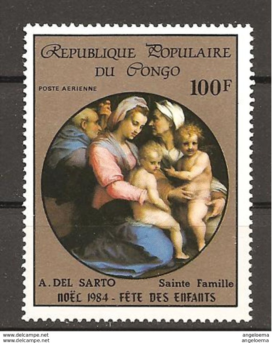 CONGO - 1984 ANDREA DEL SARTO Sacra Famiglia Con S. Anna E S. Giovannino (Louvre, Parigi) Nuovo** MNH - Religión