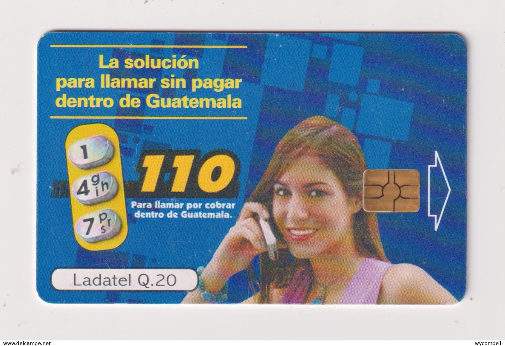 GUATEMALA - 110 Woman On Phone Chip Phonecard - Guatemala