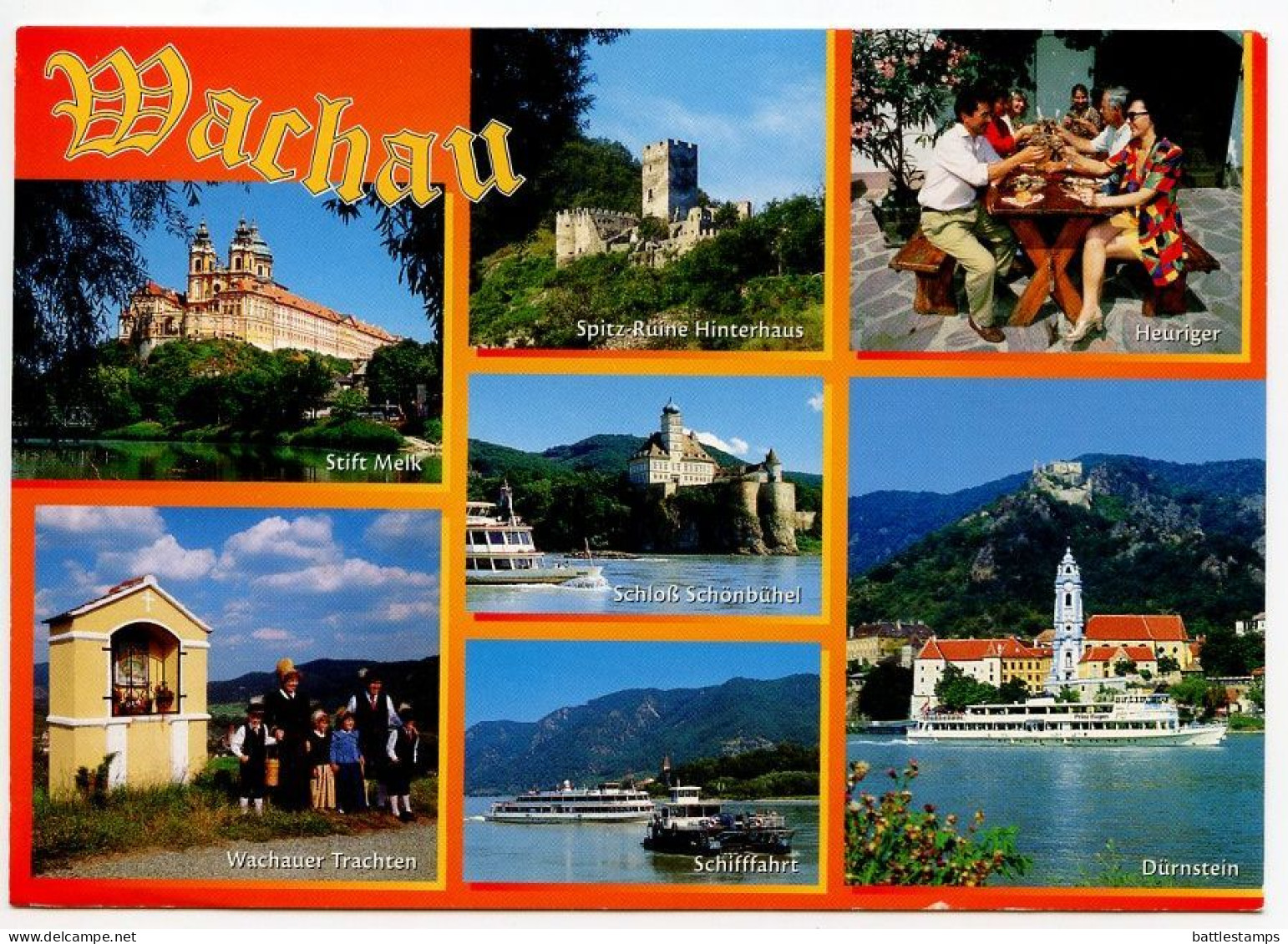 Austria 2006 Postcard Wachau - Nibelungengau - 7 Different Views; 55c. On 27c. Salzburg Farmhouse Stamp - Wachau