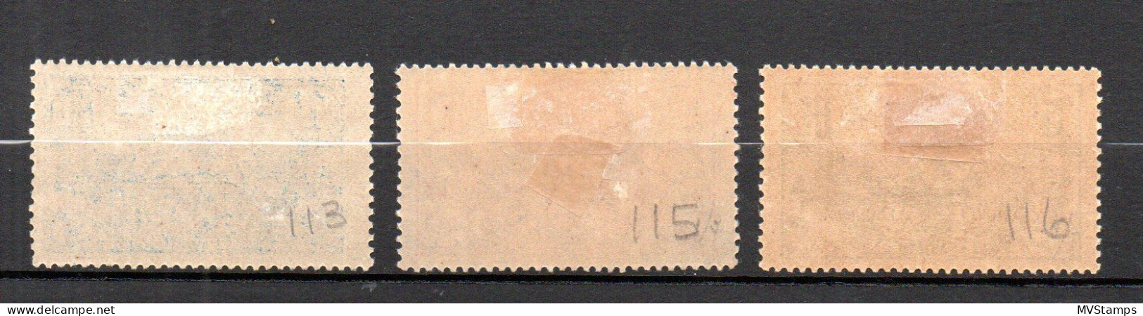 New Caledonia 1905 Old High Values Def. Stamps (Michel 99/101) MLH - Ongebruikt